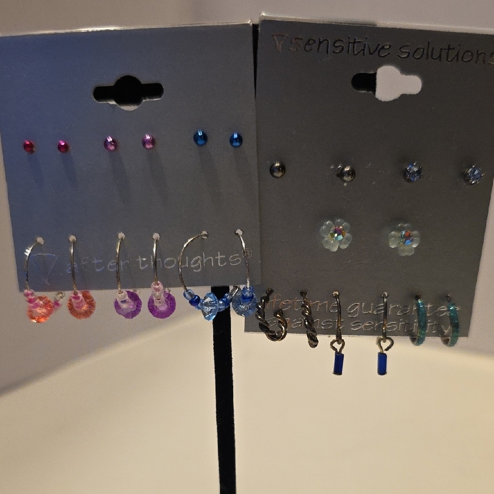 After Thoughts Card Of Earrings And Sensitive Solution Card Of Earrings